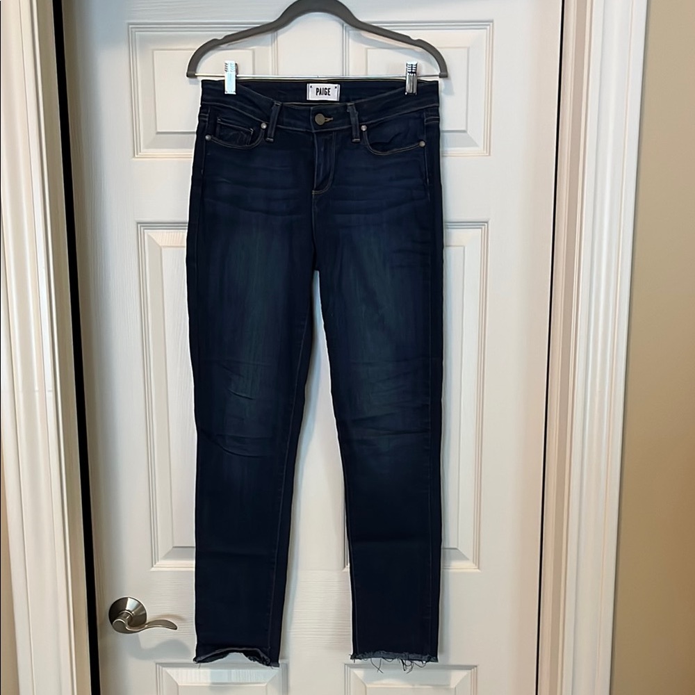 PAIGE Skyline Skinny Jeans Frayed Hem